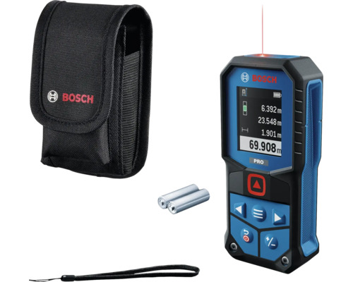 Bosch Laserentfernungsmesser mit Tasche, Batterien und Trageschlaufe