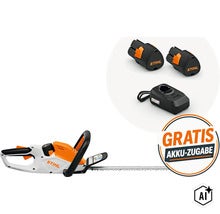 Stihl Akku Heckenschere mit zwei Akkus und Ladegerät sowie Gratis Akku Zugabe (Image AI modified or generated)
