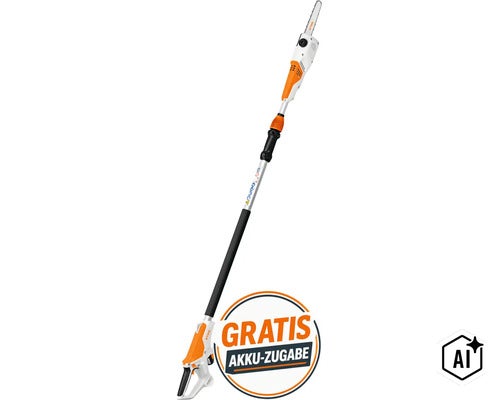 Stihl Akku Hochentaster mit Teleskopschaft inklusive gratis Akku (Image AI modified or generated)