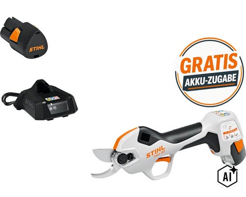 STIHL Akku-Gartenschere ASA 20 mit Ladegerät und Akku inklusive Gratis Akku-Zugabe (Image AI modified or generated)