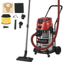 Einhell Professional Akku Nass Trockensauger mit Zubehör wie Filter und Saugrohr.