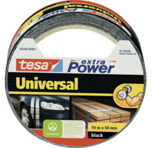 Tesa Extra Power Universal Gewebeband mit 10 Meter Laenge und 50 Millimeter Breite in Schwarz