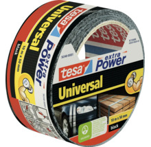 Tesa Extra Power Universal Gewebeband in schwarz mit 10 Metern Laenge und 50 Millimetern Breite fuer Reparaturen und Befestigungen