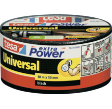 Tesa Extra Power Universal Gewebeband, 10 Meter mal 50 Millimeter, schwarz