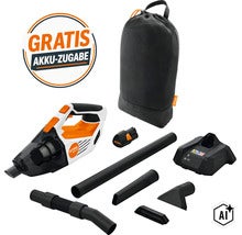Stihl Akku Handsauger SEA 20 Set mit Zubehör und Aufbewahrungstasche inklusive Gratis Akku Aktion (Image AI modified or generated)