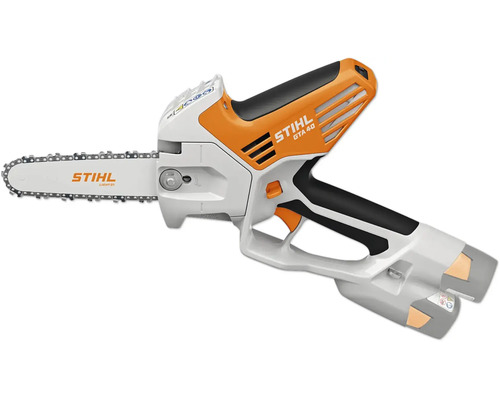 Stihl Akku Gehölzschneider GTA 40 mit Führungsschiene und Sägekette für Gartenarbeiten