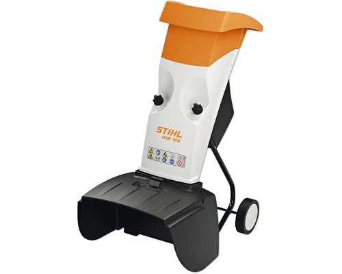 STIHL Elektro Gartenhäcksler GHE 105 zur Zerkleinerung von Ästen und Schnittgut im Garten.