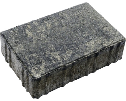 Rechteckiger Pflasterstein aus Beton mit strukturierter Oberfläche zur Pflasterung von Gehwegen und Auffahrten.