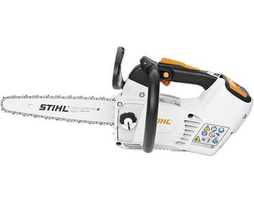Stihl Akku Motorsäge mit Rollomatic E Mini Führungsschiene für präzise Schnitte im Gartenbereich