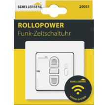 Schellenberg Rollopower Funk-Zeitschaltuhr für Rollläden mit Bedienfeld in der Verpackung.