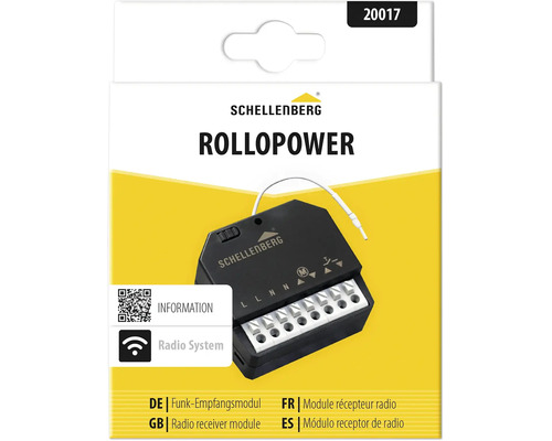 Schellenberg Rollopower Funk-Empfangsmodul für Rollladenmotoren in Verpackung