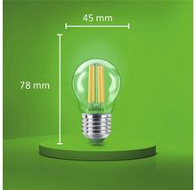 Philips LED Filament Tropfenlampe E27, Durchmesser 45 Millimeter, Gesamthöhe 78 Millimeter