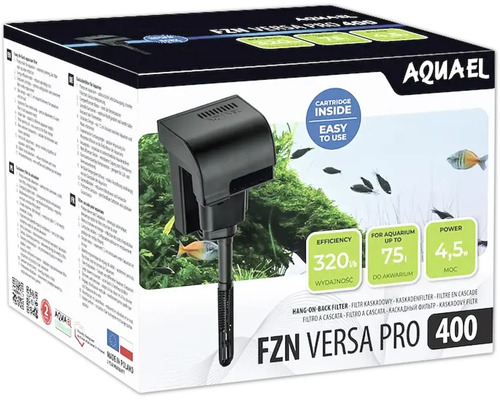 AQUAEL Hang on Back Aquarium Filter FZN Versa Pro 400 in Originalverpackung mit Produktinformationen