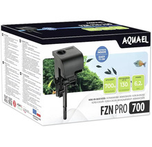 Aquael FZN PRO 700 Aquarienfilter als Rucksackfilter auf der Produktverpackung fuer Aquarien bis 130 Liter