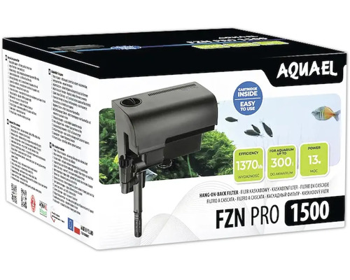 Aquael FZN PRO 1500 Aquarien Rucksackfilter zur Wasserreinigung in einer Verpackung.