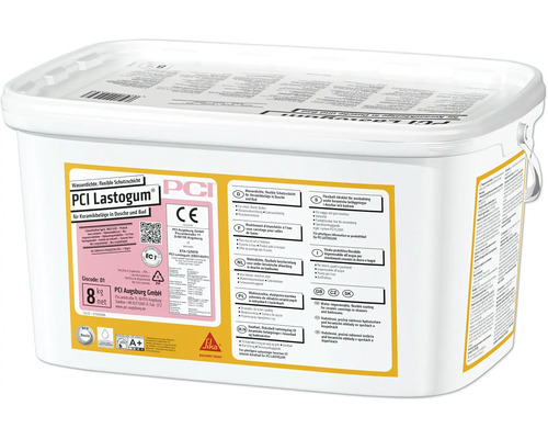 Kunststoffeimer mit PCI Lastogum wasserdichter flexibler Schutzschicht für Keramikbeläge in Dusche und Bad 8 Kilogramm