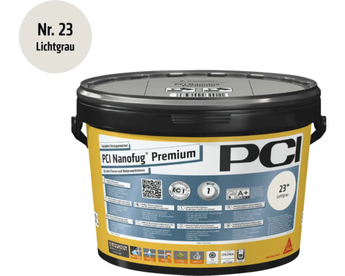 PCI Nanofug Premium Flexfugenmörtel in Lichtgrau Nummer 23 im Eimer für Fliesen und Naturstein