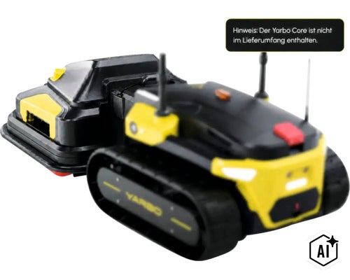 Yarbo Anbaueinheit für Mähroboter mit Raupenantrieb, Hinweis Yarbo Core nicht im Lieferumfang enthalten. (Image AI modified or generated)