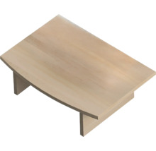 Rechteckiger kleiner Tisch aus hellem Holz mit minimalistischem Design