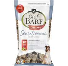 Graf BARF Sensitivmenü Rind Ergänzungsfuttermittel für Hunde 1 Kilogramm Barf Würfel