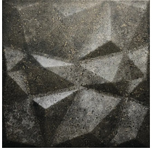 Quadratische Fliese mit strukturierter Oberflaeche und geometrischem Muster in Steinoptik