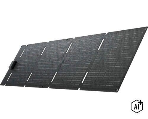 Faltbares Solarmodul zur mobilen Stromerzeugung (Image AI modified or generated)