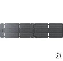 Faltbares Solarmodul mit vier Panels für die mobile Stromversorgung unterwegs. (Image AI modified or generated)