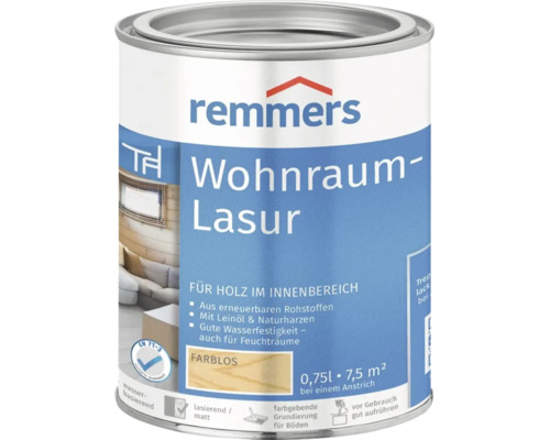 Dose Remmers Wohnraum Lasur farblos 0,75 Liter für Holz im Innenbereich auf Basis von Leinöl und Naturharzen