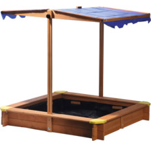 Sandkasten aus Holz mit verstellbarem Sonnendach für Kinder zur Verwendung im Garten