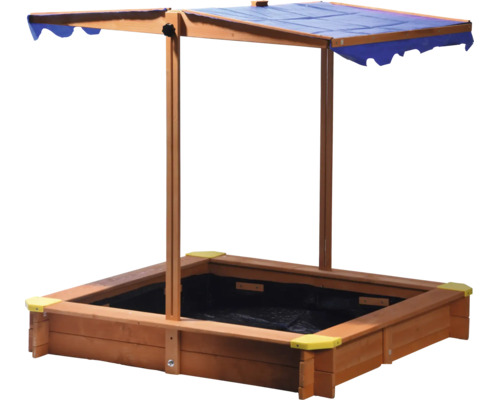 Sandkasten aus Holz mit verstellbarem Sonnendach für Kinder zur Verwendung im Garten