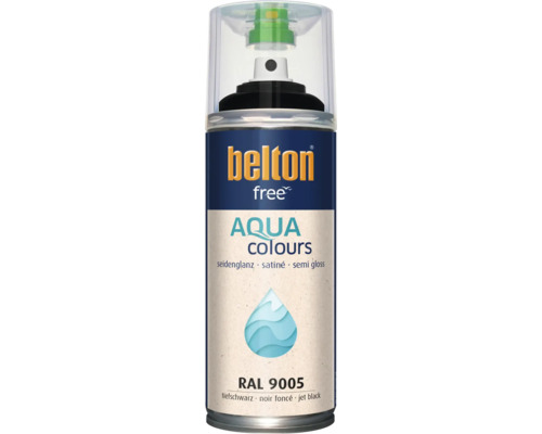 Belton free Aqua Sprühlack seidenglänzend in tiefschwarz RAL 9005