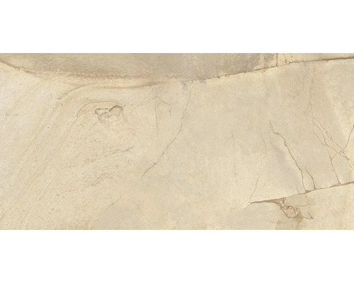 Fliese mit Natursteinoptik in Sandfarben mit feiner Rissstruktur für Wand und Boden.