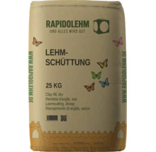 Rapidolehm Lehmschüttung im 25 Kilogramm Sack zur trockenen Schüttdämmung aus natürlichen Lehmbaustoffen.
