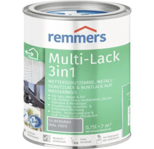 Remmers Multi Lack 3 in 1 Wetterschutzfarbe und Metallschutzlack silbergrau 0,75 Liter Dose für Holz Metall und Kunststoff