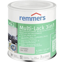 Remmers Multi Lack 3 in 1 Wetterschutzfarbe in Lichtgrau RAL 7035, wasserbasierter Lack für Holz, Metall und PVC, Gebindeinhalt 0,375 Liter.