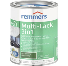Remmers Multi Lack 3in1 Wetterschutzfarbe für Holz, Metall und Kunststoff in Moosgrün, 0,75 Liter Dose.