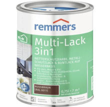 Dose Remmers Multi Lack 3 in 1 Wetterschutzfarbe in Nussbraun 0,75 Liter für Holz Metall und Kunststoff