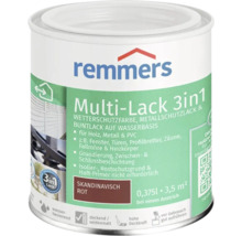 Remmers Multi-Lack 3in1 Wetterschutzfarbe in Skandinavisch Rot, 0,375 Liter Dose für Holz, Metall und Kunststoff.