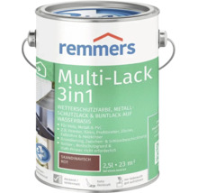 Remmers Multi-Lack 3in1 Wetterschutzfarbe in Skandinavisch Rot, 2,5 Liter Gebinde für Holz, Metall und Kunststoff