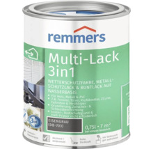 Remmers Multi Lack 3 in 1 Wetterschutzfarbe Eisengrau 0,75 Liter fuer Holz Metall und PVC