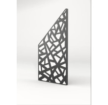 Geometrisches Sichtschutzelement aus Metall mit modernem Muster und abgeschrägter Kante für den Garten