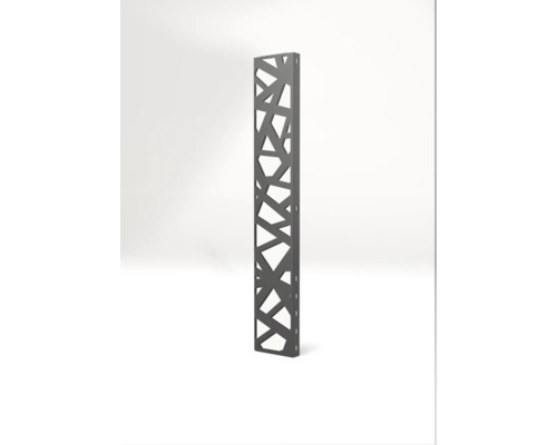Dekoratives Sichtschutzelement aus Metall mit modernem, abstraktem Design für den Garten oder die Terrasse.