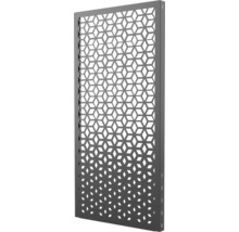 Rechteckiges Metall-Sichtschutzelement mit geometrischem Rautenmuster für den Garten.