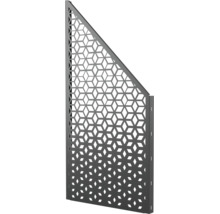 Metall Sichtschutzelement mit geometrischem Wabendesign und abgeschrägter Oberkante für Garten und Terrasse.