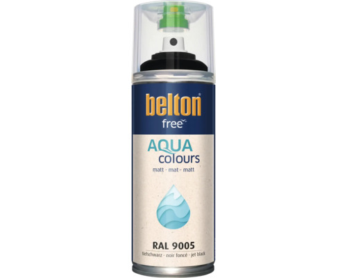 Belton Free Aqua Colours Lackspray in Tiefschwarz matt RAL 9005