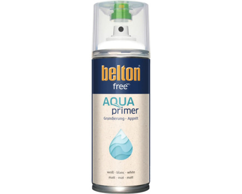 Belton Free Aqua Sprühgrundierung in Weiß matt für wasserbasierte Anwendungen als Sprühdose.