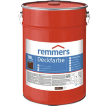 Remmers Deckfarbe nussbraun, schützende Holzfarbe im 10 Liter Gebinde für den Außenbereich.