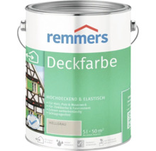 Remmers Deckfarbe Hellgrau 5 Liter Farbeimer für Holz Putz Mauerwerk Zinkblech Faserzement wetterfest schlagregenfest seidenmatt