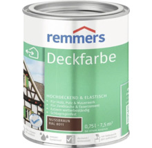 Remmers Deckfarbe Nussbraun RAL 8011 0,75 Liter Dose für Holz Putz Mauerwerk Zinkbleche und Faserzement