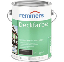 Remmers Deckfarbe tabakbraun 2,5 Liter Gebinde für Holz Putz Mauerwerk Zinkbleche und Faserzement wetterbeständig für innen und außen